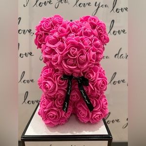 Brand new Roses teddy bear - dark pink